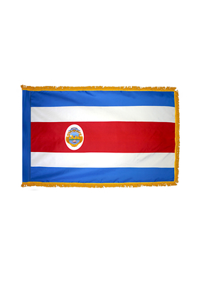 3x5 ft. Nylon Costa Rica Flag Pole Hem and Fringe