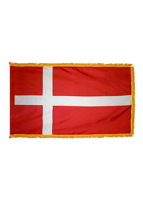2x3 ft. Nylon Denmark Flag Pole Hem and Fringe