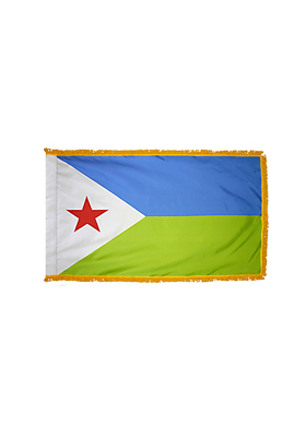 2x3 ft. Nylon Djibouti Flag Pole Hem and Fringe