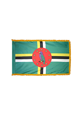 2x3 ft. Nylon Dominica Flag Pole Hem and Fringe