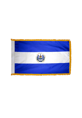 4x6 ft. Nylon El Salvador Flag Pole Hem and Fringe
