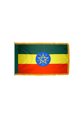 3x5 ft. Nylon Ethiopia Flag Pole Hem and Fringe