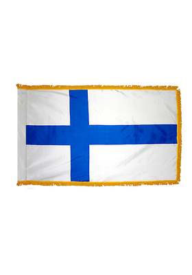 3x5 ft. Nylon Finland Flag Pole Hem and Fringe