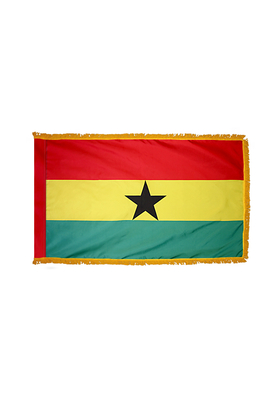 4x6 ft. Nylon Ghana Flag Pole Hem and Fringe