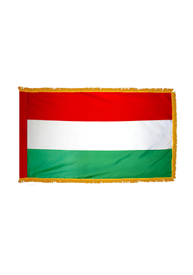 3x5 ft. Nylon Hungary Flag Pole Hem and Fringe