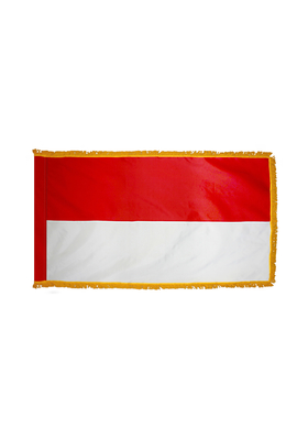 2x3 ft. Nylon Indonesia Flag Pole Hem and Fringe