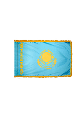 3x5 ft. Nylon Kazakhstan Flag Pole Hem and Fringe