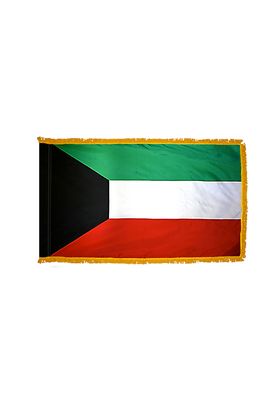 2x3 ft. Nylon Kuwait Flag Pole Hem and Fringe