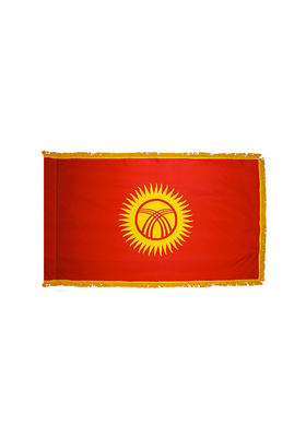 2x3 ft. Nylon Kyrgyzstan Flag Pole Hem and Fringe