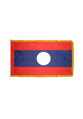 3x5 ft. Nylon Laos Flag Pole Hem and Fringe
