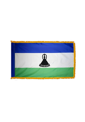2x3 ft. Nylon Lesotho Flag Pole Hem and Fringe