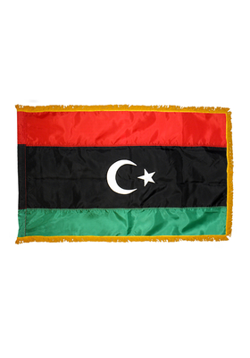 2x3 ft. Nylon Libya Flag Pole Hem and Fringe