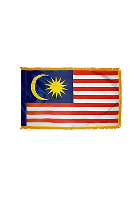 2x3 ft. Nylon Malaysia Flag Pole Hem and Fringe