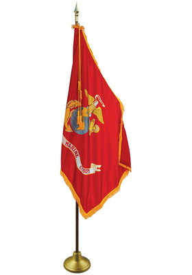4 x 6ft. Marine Corps Flag Indoor Display Set-No Fringe