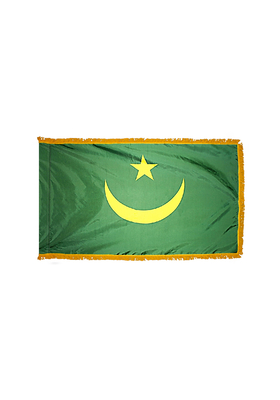 3x5 ft. Nylon Mauritania Flag Pole Hem and Fringe