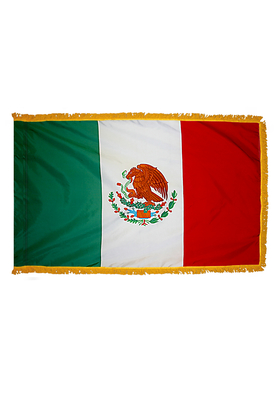 2x3 ft. Nylon Mexico Flag Pole Hem and Fringe