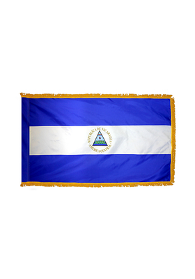 2x3 ft. Nylon Nicaragua Flag Pole Hem and Fringe