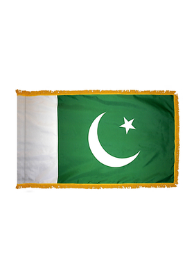 2x3 ft. Nylon Pakistan Flag Pole Hem and Fringe