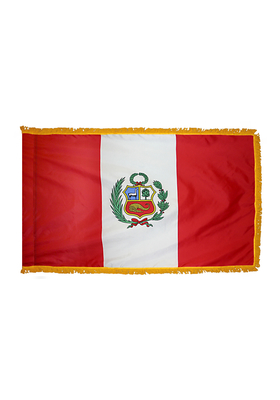 3x5 ft. Nylon Peru Flag Pole Hem and Fringe