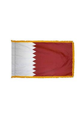 2x3 ft. Nylon Qatar Flag Pole Hem and Fringe