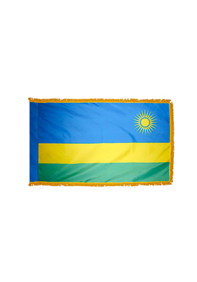 2x3 ft. Nylon Rwanda Flag Pole Hem and Fringe