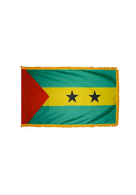 2x3 ft. Nylon Sao Tome / Principe Flag Pole Hem and Fringe