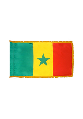 4x6 ft. Nylon Senegal Flag Pole Hem and Fringe