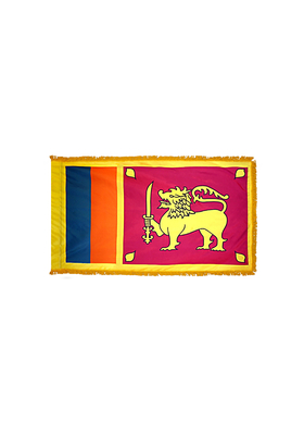 2x3 ft. Nylon Sri Lanka Flag Pole Hem and Fringe