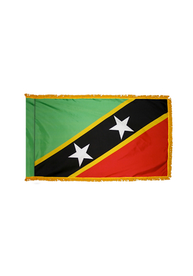 4x6 ft. Nylon St Kitts / Nevis Flag Pole Hem and Fringe