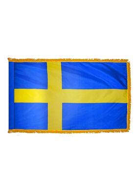 2x3 ft. Nylon Sweden Flag Pole Hem and Fringe