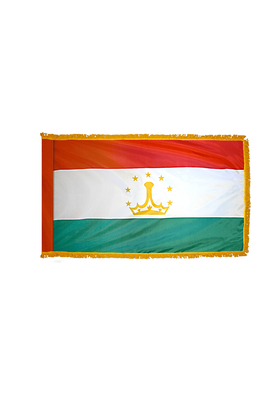 4x6 ft. Nylon Tajikistan Flag Pole Hem and Fringe