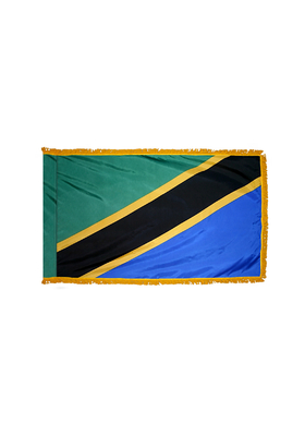 3x5 ft. Nylon Tanzania Flag Pole Hem and Fringe