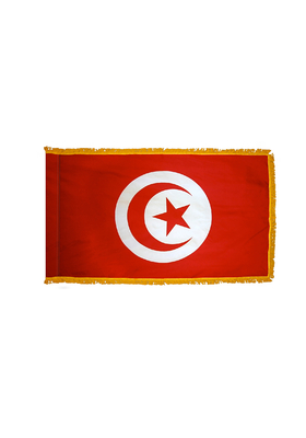 4x6 ft. Nylon Tunisia Flag Pole Hem and Fringe