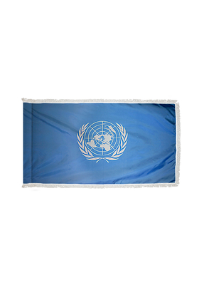 4x6 ft. Nylon United Nations Flag Pole Hem and Fringe