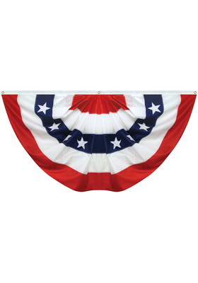 3x6 ft. Nylon Pleated Fan Flag with 5 Stripes and Stars