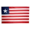 4x6 ft. Nylon Liberia Flag with Heading and Grommets