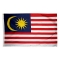2x3 ft. Nylon Malaysia Flag Pole Hem Plain