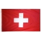 2x3 ft. Nylon Switzerland Flag with Heading and Grommets