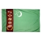4x6 ft. Nylon Turkmenistan Flag Pole Hem Plain