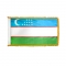 3x5 ft. Nylon Uzbekistan Flag Pole Hem and Fringe